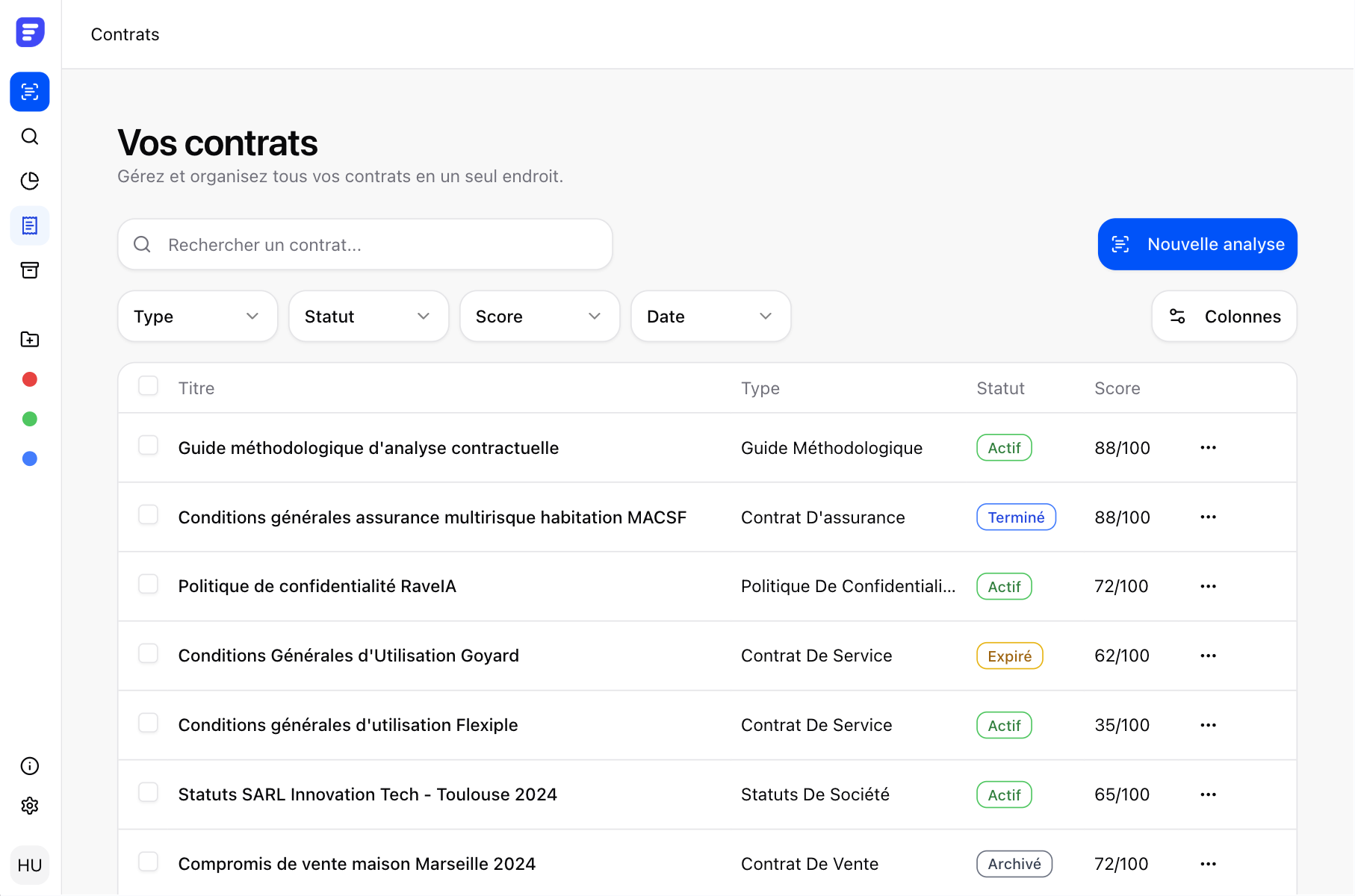 Capture d'écran de l'application RaveIA